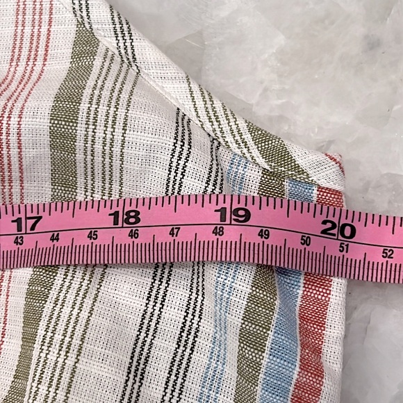 A’ GACI Mind Code Striped Adjustable Flowy Button Front Sleeveless Tank - Picture 9 of 10